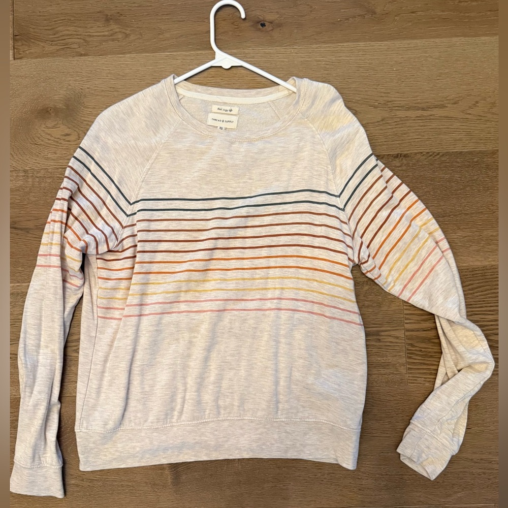 Thread and Supply  Beige Long Sleeve Top